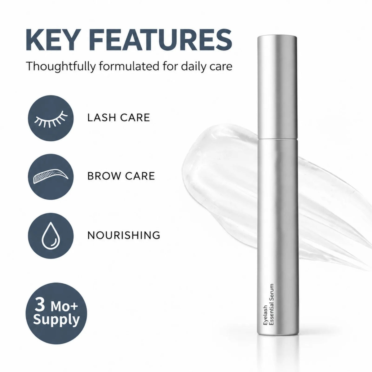 Eyelash and Eyebrow Enhancer Serum 15ml Lash Conditioner for Fuller Thicker Looking Brows Precision Brush Daily Eye Makeup Prep