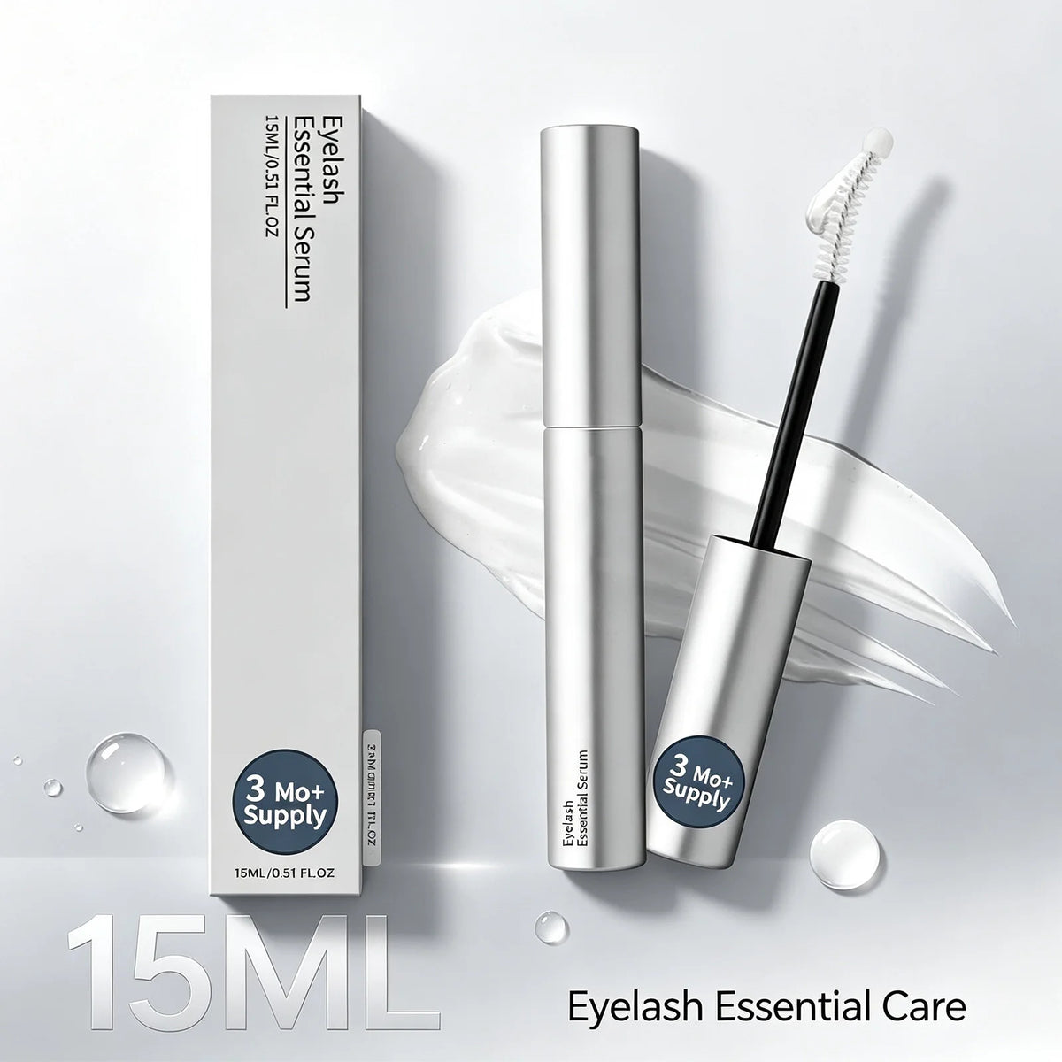Eyelash and Eyebrow Enhancer Serum 15ml Lash Conditioner for Fuller Thicker Looking Brows Precision Brush Daily Eye Makeup Prep